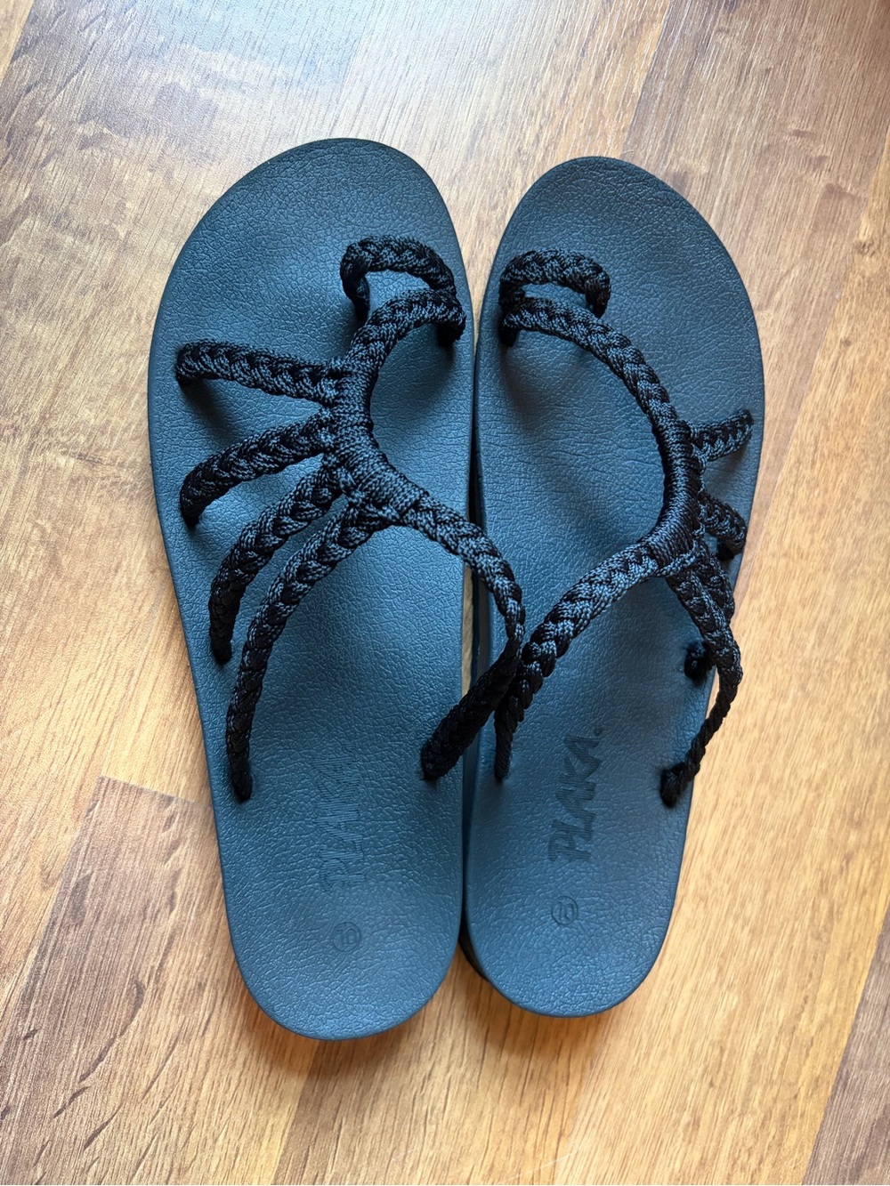 Women's Black Braided Strap Sandals